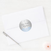 Blauwe Kant & Doopkruissticker Ronde Sticker (Envelop)
