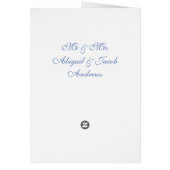 Blauwe kant en lint - Vertrouwensmenukaarten (Achterkant)