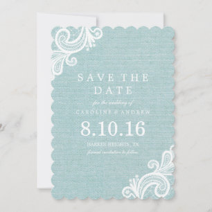 Blauwe kant en overlappingen Sla de datum op Save The Date