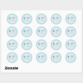 Blauwe Kant Jongens Doop Ronde Sticker (Vel)