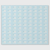 Blauwe Kant Jungen Doop Cadeaupapier (Vlak)