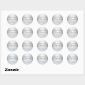 Blauwe Kant & Kruis Doopsticker Ronde Sticker (Vel)