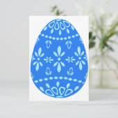 Blauwe Kant Paasei uitnodigingen (Staand voorkant)