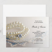 Blauwe kant, parels en diamantwonden kaart (Voorkant / Achterkant)