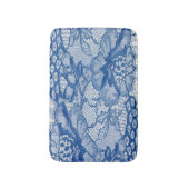 Blauwe kantstof, Afrikaans tule ontwerp. Badmat (Voorkant Verticaal)