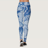 Blauwe kantstof, Afrikaans tule ontwerp. Leggings (Achterkant)