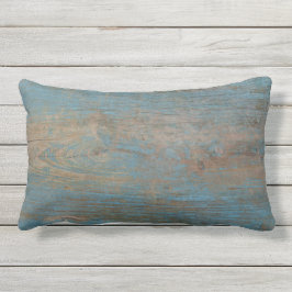 Blauwe kap band hout textuur buitenkussen