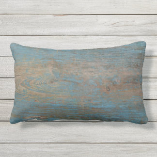Blauwe kap band hout textuur buitenkussen