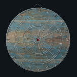 Blauwe kap band hout textuur dartbord<br><div class="desc">Verf voor een vloeiend en pellerig op een houten bord</div>