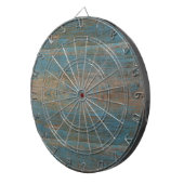Blauwe kap band hout textuur dartbord (Voorkant Rechts)