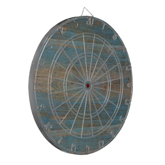 Blauwe kap band hout textuur dartbord (Voorkant Links)