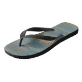 Blauwe kap band hout textuur teenslippers (Schuin)