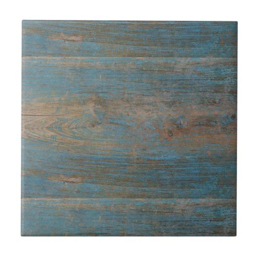Blauwe kap band hout textuur tegeltje (Voorkant)
