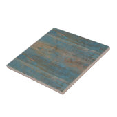 Blauwe kap band hout textuur tegeltje (Zijkant)