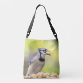 Blauwe kap met pinda's crossbody tas (Achterkant)