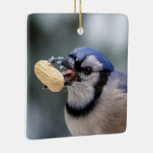 Blauwe kap met pinda's keramisch ornament (Rechts)