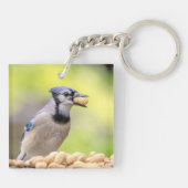 Blauwe kap met pinda's sleutelhanger (Achterkant)