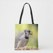 Blauwe kap met pinda's tote bag (Voorkant)