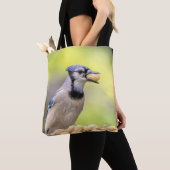 Blauwe kap met pinda's tote bag (Dichtbij)