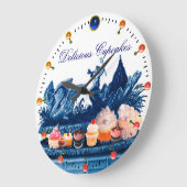 BLAUWE KARAKTER VAN ZWANEN MET KOPEN EN PASPOT GROTE KLOK (Hoek)