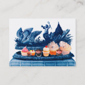 BLAUWE KARAKTER VAN ZWANEN MET KOPEN EN PASPOT VISITEKAARTJE (Achterkant)