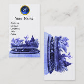 BLAUWE KARAKTER VAN ZWANEN MET KOPEN EN PASPOT VISITEKAARTJE (Voorkant / Achterkant)