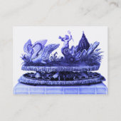 BLAUWE KARAKTER VAN ZWANEN MET KOPEN EN PASPOT VISITEKAARTJE (Achterkant)