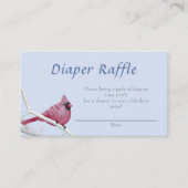 Blauwe kardinaal Baby shower Diaper Raffle Informatiekaartje (Voorkant)
