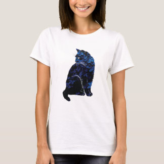 Blauwe kartonnen kat T-shirt voor vrouwen