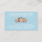 Blauwe kartonnen katten Dogs Pet Sitter Visitekaartje (Achterkant)