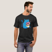 Blauwe Kat En Donuts T-shirt (Voorkant volledig)