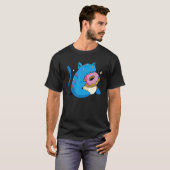 Blauwe Kat En Donuts T-shirt (Voorkant volledig)