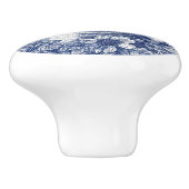 Blauwe kat en lavendel grens keramische knop (Zijkant)