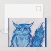 blauwe kat feestdagenkaart (Voorkant / Achterkant)