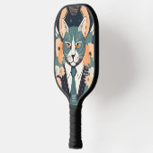 Blauwe kat gepersonaliseerde pickleball paddle (Links)