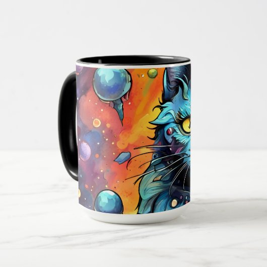 Blauwe kat I Mok (Voorkant links)