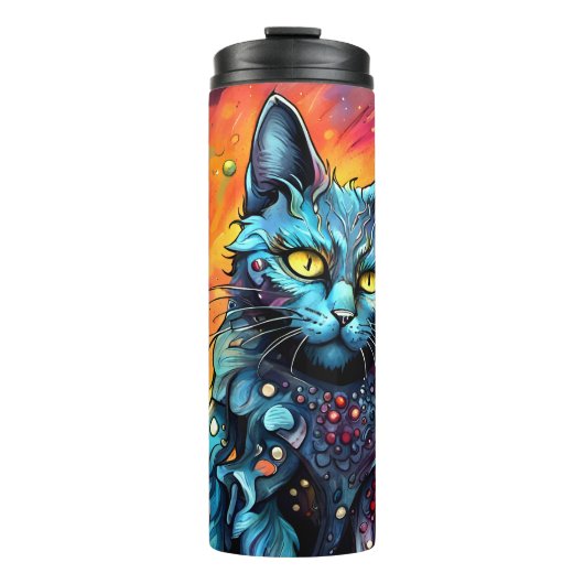 Blauwe kat I Thermosbeker (Voorkant)
