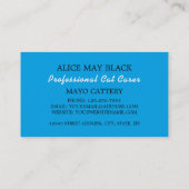 Blauwe Kat, Kat Boarding, Cattery Visitekaartje (Achterkant)