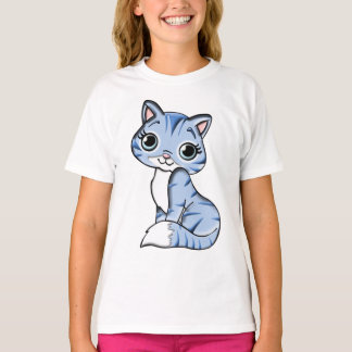 Blauwe kat katachtig dier t-shirt