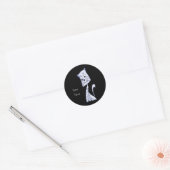 Blauwe Kat Klassieke Ronde Sticker (Envelop)