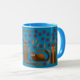 BLAUWE KAT KOFFIEBEEKER VOOR VERJAARDAGSCADEAU VOO MOK