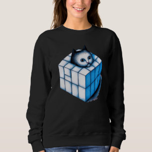 Blauwe kat kunst cute kitten portret meow katty ad trui