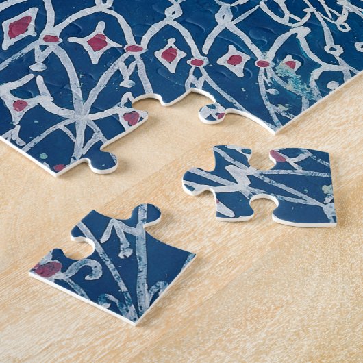 Blauwe kat  kunst puzzel legpuzzel (Zijkant)