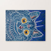 Blauwe kat kunst puzzel legpuzzel (Horizontaal)