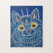 Blauwe kat  kunst puzzel legpuzzel (Verticaal)