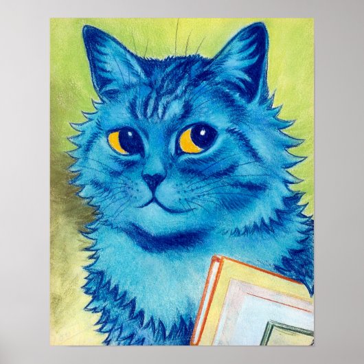 Blauwe Kat, Louis Wain Poster (Voorkant)