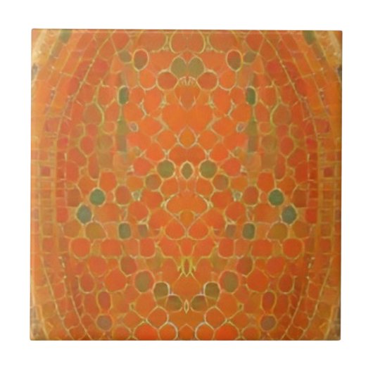 Blauwe kat-marokkaanse mozaïek abstracte gouden zo tegeltje (Voorkant)