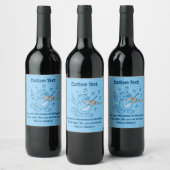 Blauwe kat met label voor Violin Wine Wijn Etiket (Flessen)