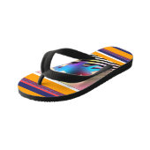 Blauwe kat met strepen kinder teenslippers (Schuin)