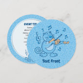 Blauwe kat met uitnodiging tot geweld (Voorkant / Achterkant)